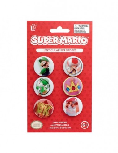 Pack 6 chapas lenticular Super Mario...
